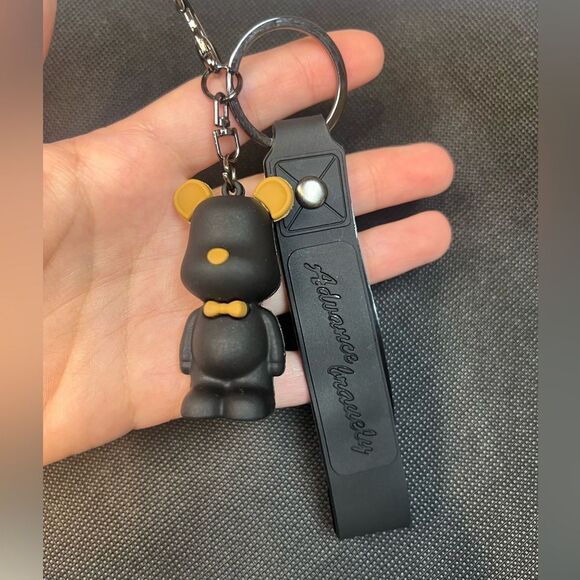 Black Bear Keychain with Wrist Strap - Picture 3 of 6